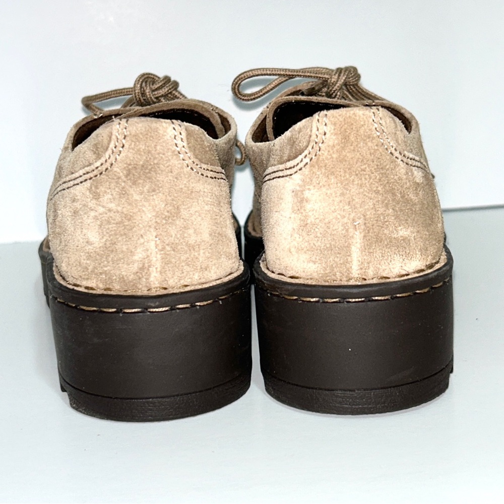 Born Womens Size 6.5 Corby Moc Toe Taupe Suede Lace Up Derby Oxfords Shoes - Picture 10 of 16